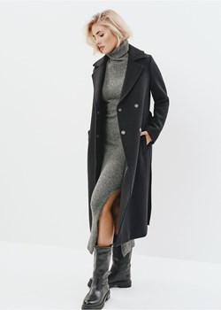 Czarny długi płaszcz damski ze sklepu OCHNIK w kategorii Płaszcze damskie - zdjęcie 172570599