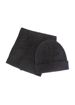 Szary zestaw męski czapka i szalik ze sklepu OCHNIK w kategorii Czapki zimowe męskie - zdjęcie 172570755