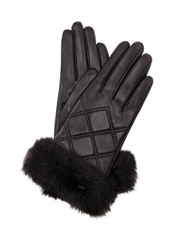 Skórzane brązowe rękawiczki damskie z futerkiem ze sklepu OCHNIK w kategorii Rękawiczki damskie - zdjęcie 172570929