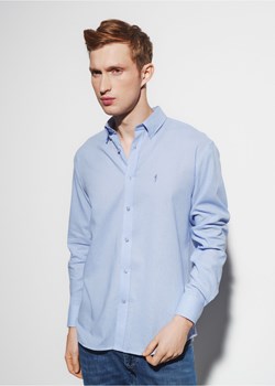 Lniana niebieska koszula męska ze sklepu OCHNIK w kategorii Koszule męskie - zdjęcie 172570957