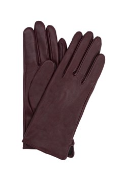 Skórzane bordowe rękawiczki damskie ze sklepu OCHNIK w kategorii Rękawiczki damskie - zdjęcie 172571166