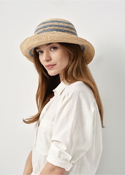 Słomkowy kapelusz damski w niebieskie paski ze sklepu OCHNIK w kategorii Kapelusze damskie - zdjęcie 172571445