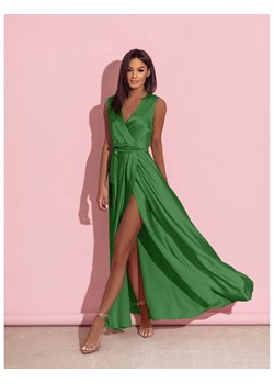 Elegancka maxi sukienka z rozcięciem FREYA - butelkowa zieleń ze sklepu magmac.pl w kategorii Sukienki - zdjęcie 172572417
