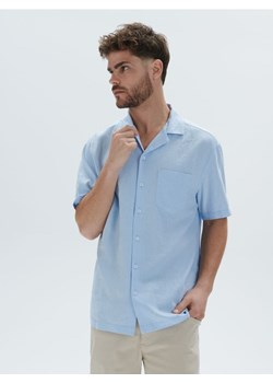 Sinsay - Koszula z lnem - niebieski ze sklepu Sinsay w kategorii Koszule męskie - zdjęcie 172573418