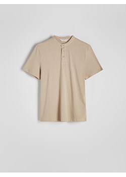 Reserved - Koszulka polo regular ze stójką - beżowy ze sklepu Reserved w kategorii T-shirty męskie - zdjęcie 172573786