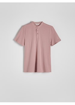 Reserved - Koszulka polo regular ze stójką - brudny róż ze sklepu Reserved w kategorii T-shirty męskie - zdjęcie 172573788