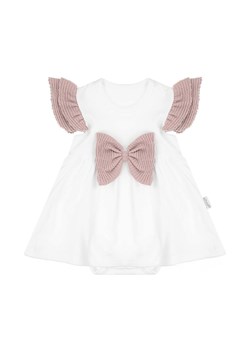 Eleganckie sukienko-body z białej bawełny z kokardą ze sklepu 5.10.15 w kategorii Sukienki niemowlęce - zdjęcie 172573989