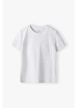 Biały t-shirt  z kieszonką - Lincoln&Sharks ze sklepu 5.10.15 w kategorii T-shirty chłopięce - zdjęcie 172574059