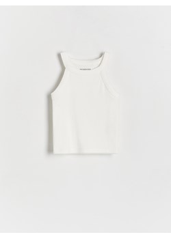 Reserved - Bawełniany top - złamana biel ze sklepu Reserved w kategorii Bluzki dziewczęce - zdjęcie 172576695
