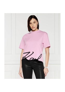 Karl Lagerfeld T-shirt Signature Hem | Relaxed fit ze sklepu Gomez Fashion Store w kategorii Bluzki damskie - zdjęcie 172577437