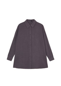 Cropp - Koszula oversize z mieszanki wiskozy i lnu - szary ze sklepu Cropp w kategorii Koszule damskie - zdjęcie 172578265