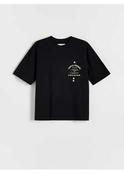 Reserved - T-shirt z lnem - czarny ze sklepu Reserved w kategorii T-shirty chłopięce - zdjęcie 172578795