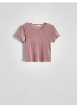 Reserved - Meshowa bluzka z szalem - różowy ze sklepu Reserved w kategorii Bluzki damskie - zdjęcie 172578808