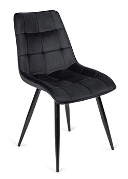 Czarne tapicerowane pikowane krzesło - Vano ze sklepu Edinos.pl w kategorii Krzesła - zdjęcie 172579318