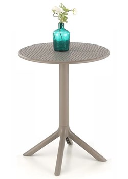 Mały okrągły stolik ogrodowy khaki - Olav 4X ze sklepu Edinos.pl w kategorii Stoliki kawowe - zdjęcie 172579465