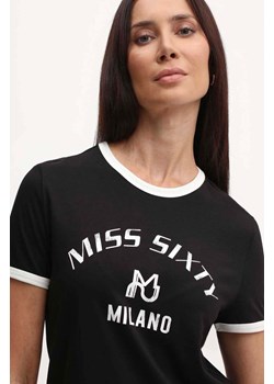 Miss Sixty t-shirt z domieszką jedwabiu SJ3540 S/S T-SHIRT kolor czarny 6L2SJ3540000 ze sklepu ANSWEAR.com w kategorii Bluzki damskie - zdjęcie 172580168