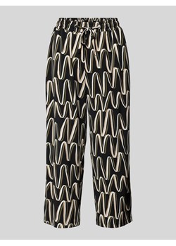 Spodnie materiałowe o rozkloszowanym kroju ze wzorem na całej powierzchni ze sklepu Peek&Cloppenburg  w kategorii Spodnie damskie - zdjęcie 172580746