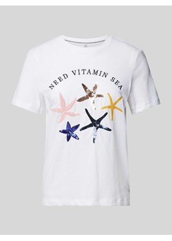 T-shirt z cekinowym obszyciem model ‘KITA’ ze sklepu Peek&Cloppenburg  w kategorii Bluzki damskie - zdjęcie 172581008