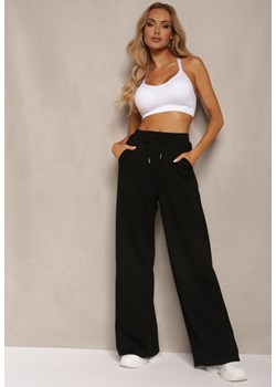 Czarne Spodnie Dresowe High Waist z Gumką w Talii Tiamalie ze sklepu Renee odzież w kategorii Spodnie damskie - zdjęcie 172585689