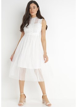 Biała Sukienka Ortiz ze sklepu Born2be Odzież w kategorii Sukienki - zdjęcie 172586088