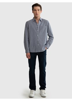 Koszula męska w drobną kratę granatowa Mersinino 403 ze sklepu Big Star w kategorii Koszule męskie - zdjęcie 172587237