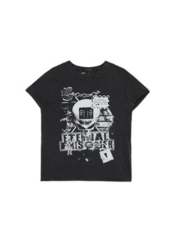 Cropp - Szara koszulka oversize z nadrukiem - szary ze sklepu Cropp w kategorii Bluzki damskie - zdjęcie 172587498