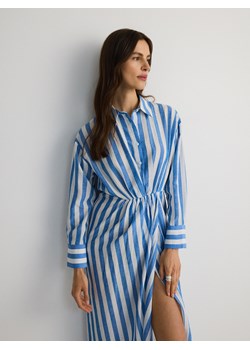 Reserved - Koszulowa sukienka midi z lyocellem - jasnoniebieski ze sklepu Reserved w kategorii Sukienki - zdjęcie 172587668