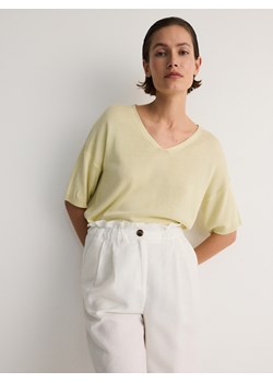 Reserved - Bluzka z wiskozą - jasnożółty ze sklepu Reserved w kategorii Bluzki damskie - zdjęcie 172587755