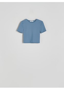 Reserved - Krótki t-shirt - niebieski ze sklepu Reserved w kategorii Bluzki damskie - zdjęcie 172587846
