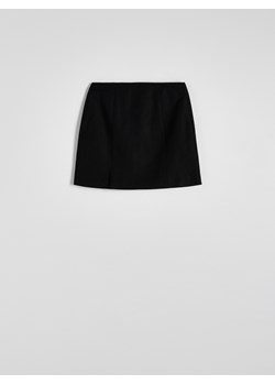 Reserved - Spódnica mini z lnem - czarny ze sklepu Reserved w kategorii Spódnice - zdjęcie 172587915
