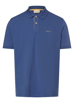 Gant Męska koszulka polo Mężczyźni Bawełna niebieski jednolity ze sklepu vangraaf w kategorii T-shirty męskie - zdjęcie 172588435