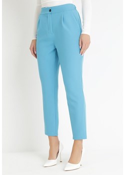Niebieskie Spodnie Cygaretki Borlo ze sklepu Born2be Odzież w kategorii Spodnie damskie - zdjęcie 172590888