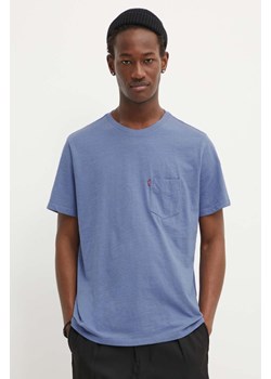 Levi&apos;s t-shirt bawełniany męski kolor fioletowy z nadrukiem ze sklepu ANSWEAR.com w kategorii T-shirty męskie - zdjęcie 172593506