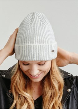 Kremowo-srebrna czapka zimowa damska ze sklepu OCHNIK w kategorii Czapki zimowe damskie - zdjęcie 172594038