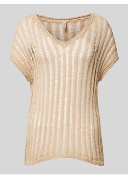 Bluzka z dzianiny z dekoltem w serek model ‘Eman’ ze sklepu Peek&Cloppenburg  w kategorii Bluzki damskie - zdjęcie 172594388