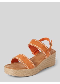 Sandały ze skóry na koturnie ze sklepu Peek&Cloppenburg  w kategorii Sandały damskie - zdjęcie 172594699