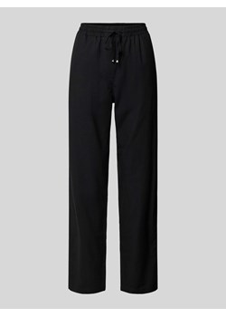 Spodnie lniane z prostą nogawką i tunelem ze sklepu Peek&Cloppenburg  w kategorii Spodnie damskie - zdjęcie 172594707