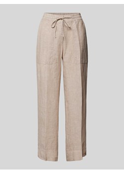 Spodnie lniane rozkloszowane z tunelem model ‘Madeka’ ze sklepu Peek&Cloppenburg  w kategorii Spodnie damskie - zdjęcie 172594747