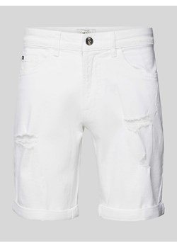 Szorty jeansowe o kroju regular fit z przetarciami model ‘PORTO’ ze sklepu Peek&Cloppenburg  w kategorii Spodenki męskie - zdjęcie 172594749