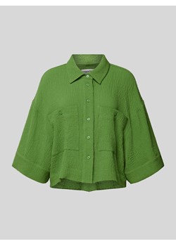 Bluzka koszulowa krótka z fakturowanym wzorem ze sklepu Peek&Cloppenburg  w kategorii Koszule damskie - zdjęcie 172594907