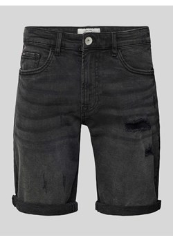 Szorty jeansowe o kroju regular fit z przetarciami model ‘PORTO’ ze sklepu Peek&Cloppenburg  w kategorii Spodenki męskie - zdjęcie 172594925
