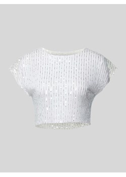 T-shirt krótki z przezroczystego materiału model ‘ESTRID’ ze sklepu Peek&Cloppenburg  w kategorii Bluzki damskie - zdjęcie 172594938