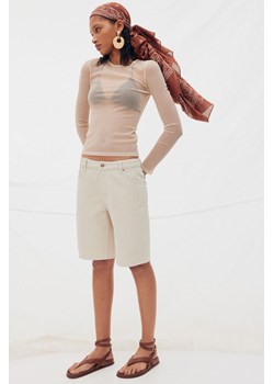 H & M - Szorty dżinsowe Low Waist - Beżowy ze sklepu H&M w kategorii Szorty - zdjęcie 172595078