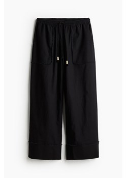 H & M - Szerokie spodnie z domieszką lnu - Czarny ze sklepu H&M w kategorii Spodnie damskie - zdjęcie 172595117