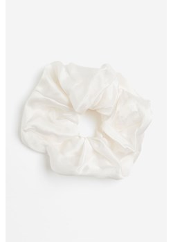 H & M - Duża jedwabna gumka do włosów - Biały ze sklepu H&M w kategorii Gumki do włosów - zdjęcie 172595128