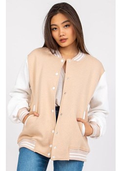 Bluza bejsbolówka beżowa EM-BL-722.44P, Kolor beżowy, Rozmiar S/M, EX MODA ze sklepu Primodo w kategorii Bluzy damskie - zdjęcie 172595979