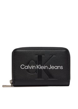 Calvin Klein Jeans Mały Portfel Damski Zip Around Mono K60K612255 Czarny ze sklepu MODIVO w kategorii Portfele damskie - zdjęcie 172598119