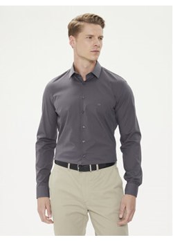 Calvin Klein Koszula K10K108229 Szary Slim Fit ze sklepu MODIVO w kategorii Koszule męskie - zdjęcie 172598316