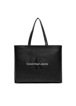 Calvin Klein Jeans Torebka Sculpted Slim K60K612222 Czarny ze sklepu MODIVO w kategorii Torby Shopper bag - zdjęcie 172598356