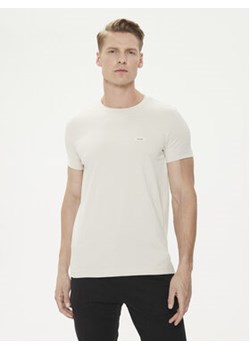 Calvin Klein T-Shirt K10K112724 Beżowy Slim Fit ze sklepu MODIVO w kategorii T-shirty męskie - zdjęcie 172598435